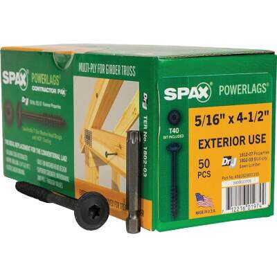 Spax PowerLags 5/16 In. x 4-1/2 In. Washer Head Exterior Structure Screw (50 Ct.)