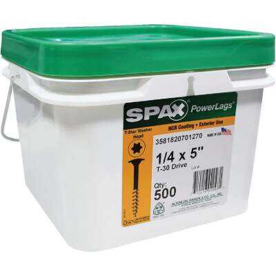 Spax PowerLags 1/4 In. x 5 In. Washer Head Exterior Structure Screw (500 Ct.)