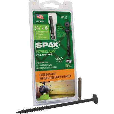 Spax PowerLags 5/16 In. x 6 In. Washer Head Exterior Structure Screw (12 Ct.)